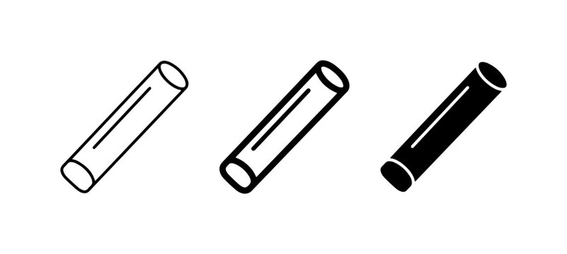 Simple Cylinder Icons: Outline, Filled Outline, Solid Black Vector Graphics
