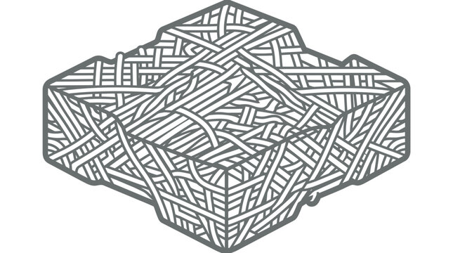 Isometric block showing internal fiber reinforcement structure.