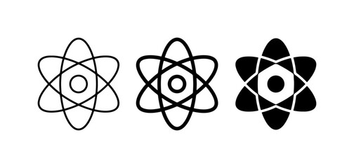 Atom Icons, Science Symbols, Atomic Structure Vector Graphics, Chemistry, Physics © MstMithila