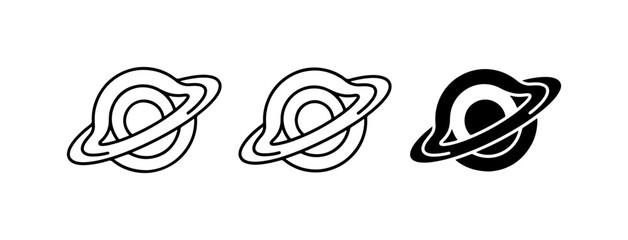 Black Hole Icons, Space Orbit Symbols, Cosmic Event Graphics, Celestial Body Vector Art © MstMithila