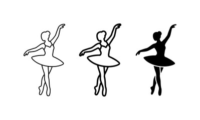 Ballet Dancer Silhouettes, Elegant Poses, Vector Art Set, Performance Art Graphics © Sourov
