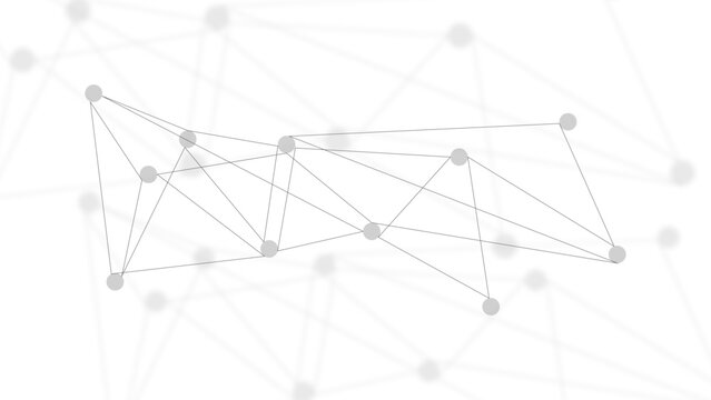 Minimalist white plexus background with elegant connecting dots and lines. Subtle grey data connection nodes graphic for corporate layout.