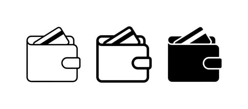 Wallet Icons, Credit Card Holder, Money Pouch, Financial Security, Payment Method Icons