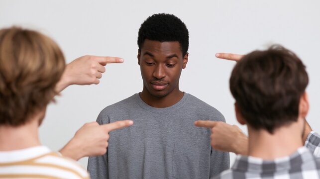 Race card and racial prejudice: White people blame Black guy by pointing at him. Is he guilty?