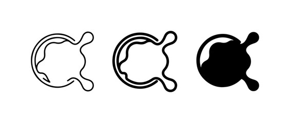 Naklejka premium Liquid Splash Icons, Fluid Droplet Shapes, Ink Blot Vector Graphics