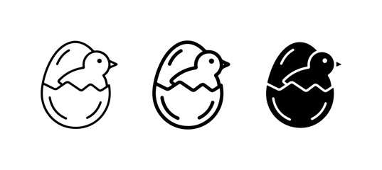 Chicks Hatching from Eggs, Easter Icons, Spring Birth, New Life Symbols © Robiul
