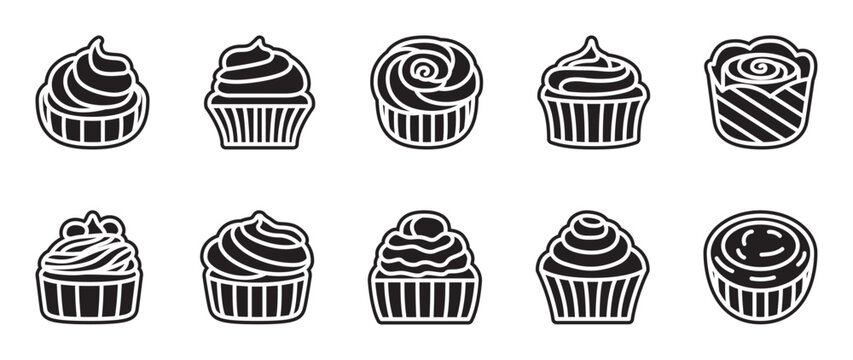 Cupcake & Bakery icon set. various of Cupcake icon collection