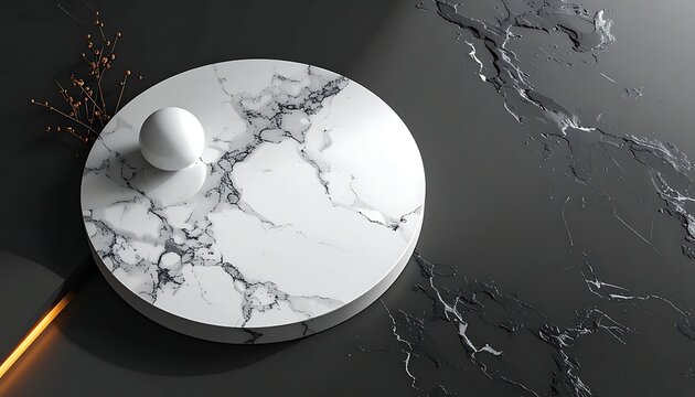 Marble cheese board with white knob.