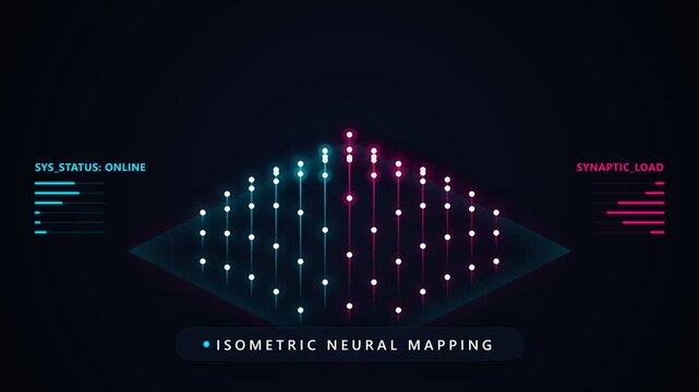 Cognitive Matrix Machine Intelligence Neural Mapping Animation.