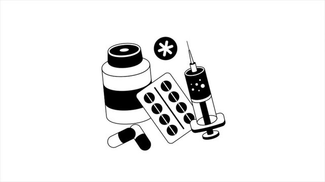 Drugs Black and White MP4 Animation 