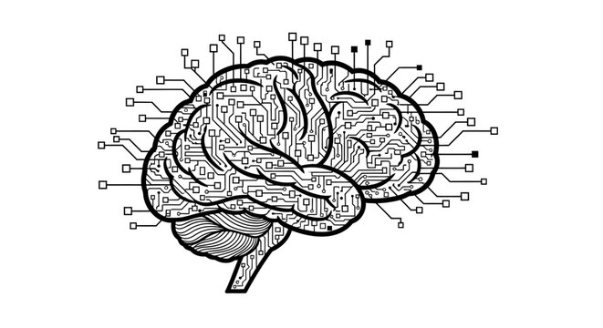 Brain with neural connections and synapses.