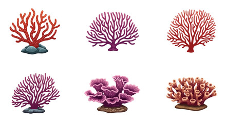Colorful coral reef marine life models. © eko