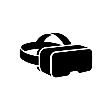 Virtual Reality VR Headset Glasses Silhouette Vector Icon