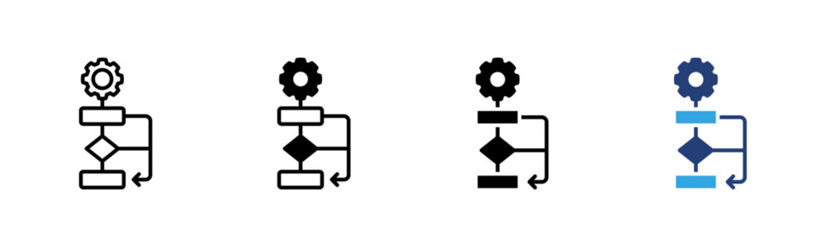 Automation Workflow icon set multiple style collection