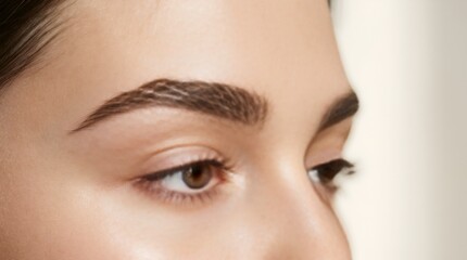 Naklejka premium Close-up of perfectly shaped and styled eyebrows, eye makeup, beauty and cosmetics
