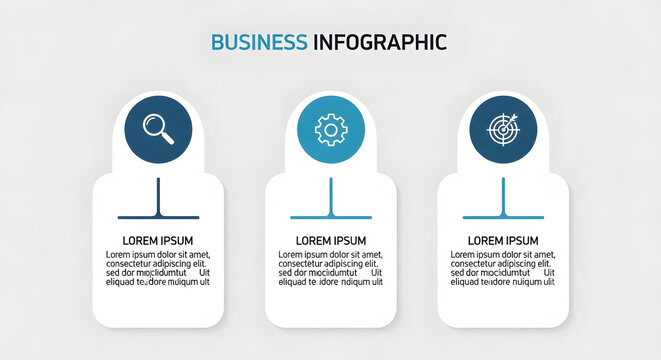 Business Infographic Icons with Growth and Strategy Concepts on White Background