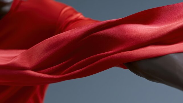 Person breaking through finish line ribbon, achievement and perseverance concept, dynamic action photography