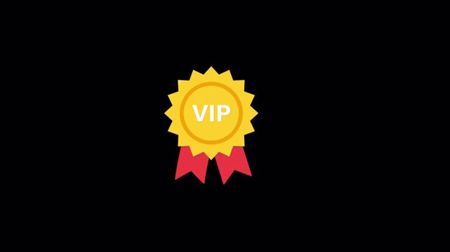 Animated Gold VIP Badge Icon Video - Transparent