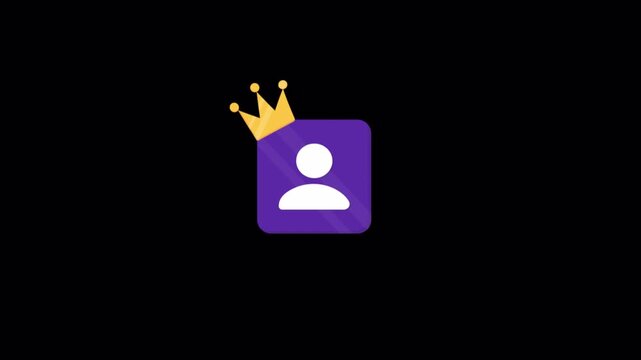 Animated VIP User Profile Icon with Crown Video - Transparent