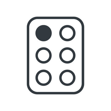 Black and white remote control button.