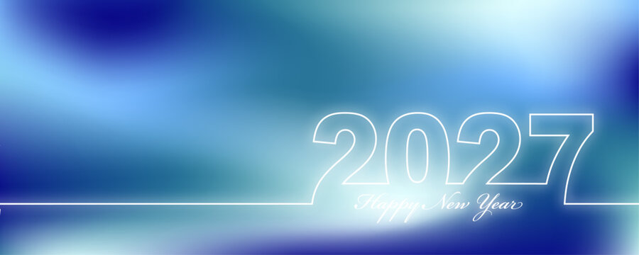 Happy New Year 2027 Greeting Card, Banner, Background