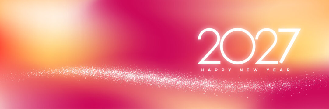 Happy New Year 2027 Greeting Card, Banner, Background