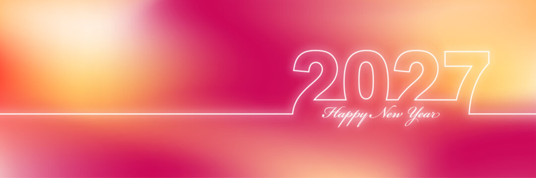 Happy New Year 2027 Greeting Card, Banner, Background