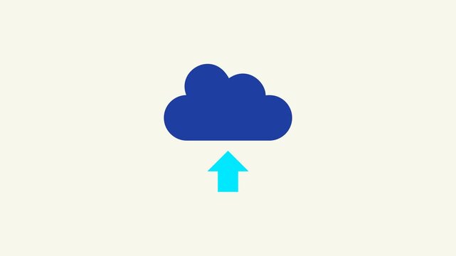 Upload Animation Icon 4K, cloud and arrow moving up animation icon