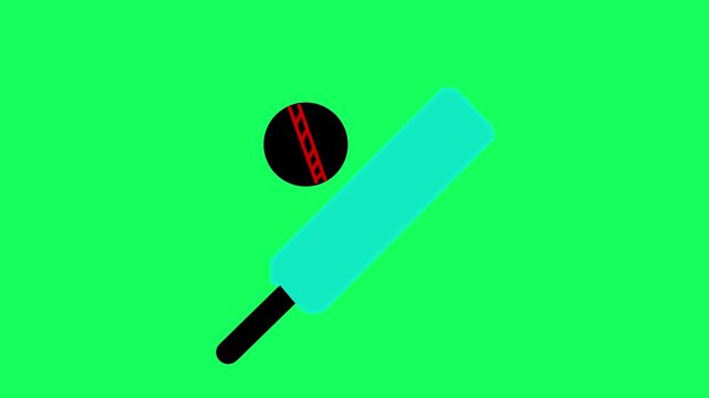 Cricket bat and ball  Cricket Icon Isolated, HD Video Motion Graphic Animation 4K video