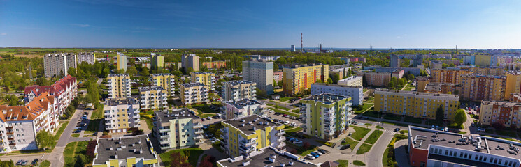 Obraz premium Summer aerial panorama of Gorczyn district in Gorzow Wielkopolski Poland