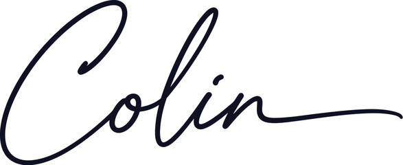 Fototapeta premium Colin appears as a custom handwritten script name isolated on a plain white background.