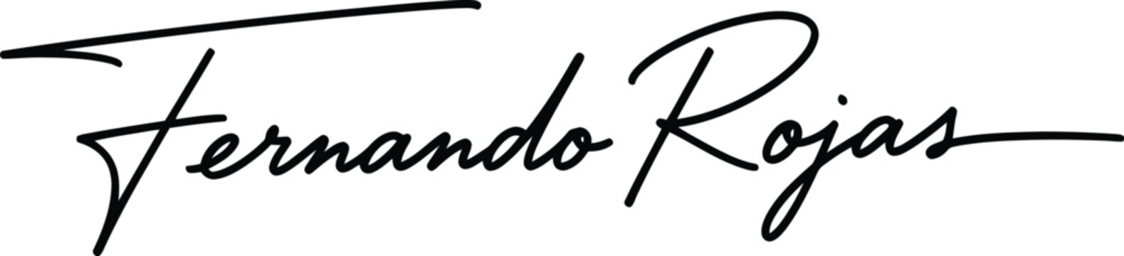 Fernando Rojas represents a sophisticated black handwritten name signature for branding.
