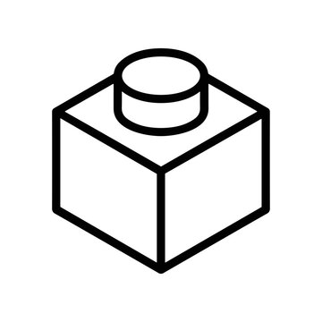 Black outline of a plastic brick.