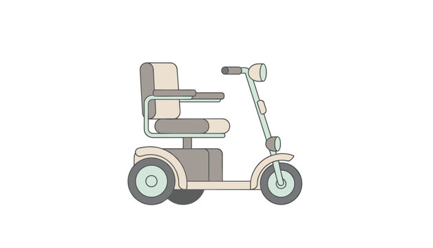 Compact electric mobility scooter used by elderly people or those with mobility challenges for easy navigation indoors or outdoors.