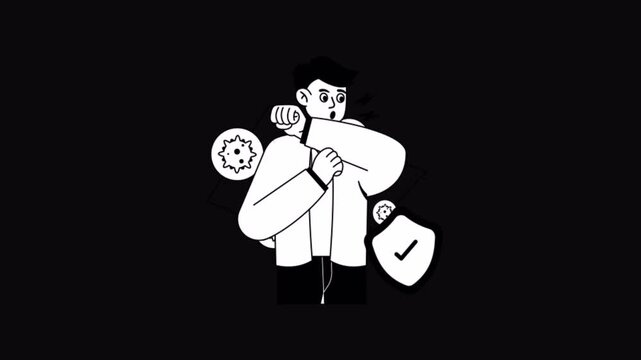 Allergy Immunotherapy Black and White Alpha Channel Animation