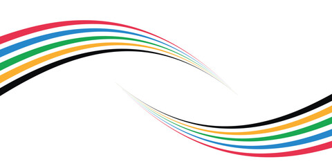 Fototapeta premium Five Color Lines Dynamic Design Colorful modern illustration