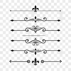 Set of elegant borders and classic line dividers. © mil