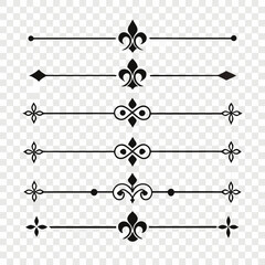 Ornate page dividers with royal fleur de lis art. © mil