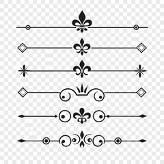 Elegant divider collection with ornate flourishes. © mil