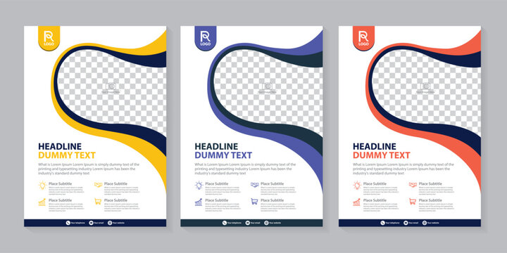 Flyer poster pamphlet brochure cover design layout space for photo background, vector illustration template, A4 size