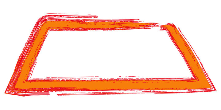 Orange red parallel geometric brush painter shape