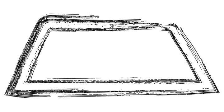 black grunge brush marker trapezium shape