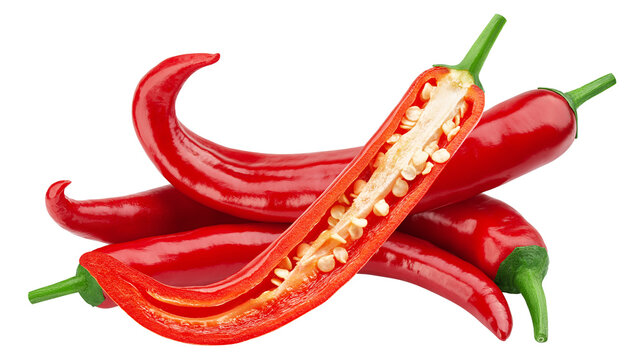 red hot chili pepper, isolated on white background, clipping path, full depth of field