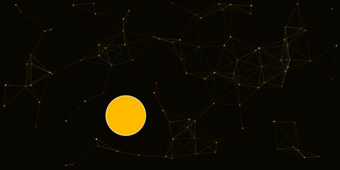 Bright yellow sun with constellation star connections on dark space background Vector, illustration © MDJahangir