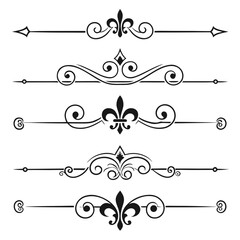 Classic fleur de lis divider set for typography. © Nasima