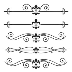 Elegant fleur de lis dividers and ornament set. © Nasima