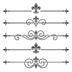 Decorative dividers with fleur de lis accents. © Nasima