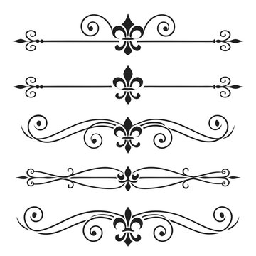 Elegant fleur de lis dividers and ornament set.