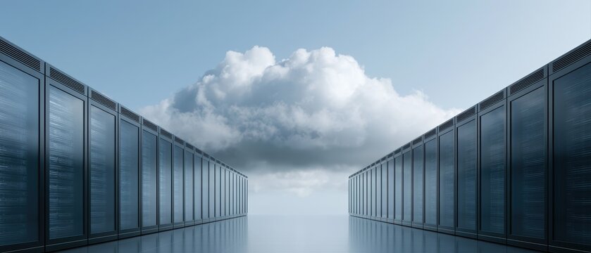 cloud server infrastructure, futuristic computing technology