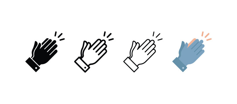 hands with cuffs making a clapping motion with lines indicating movement isolated on white background